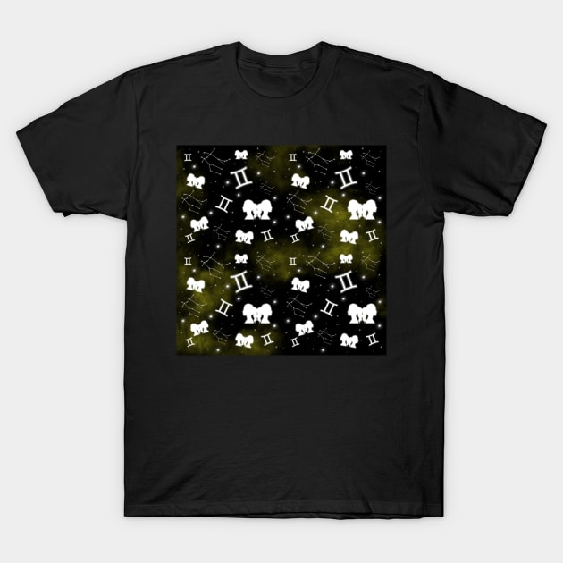 Gemini Constellation Pattern T-Shirt by WiseWitch